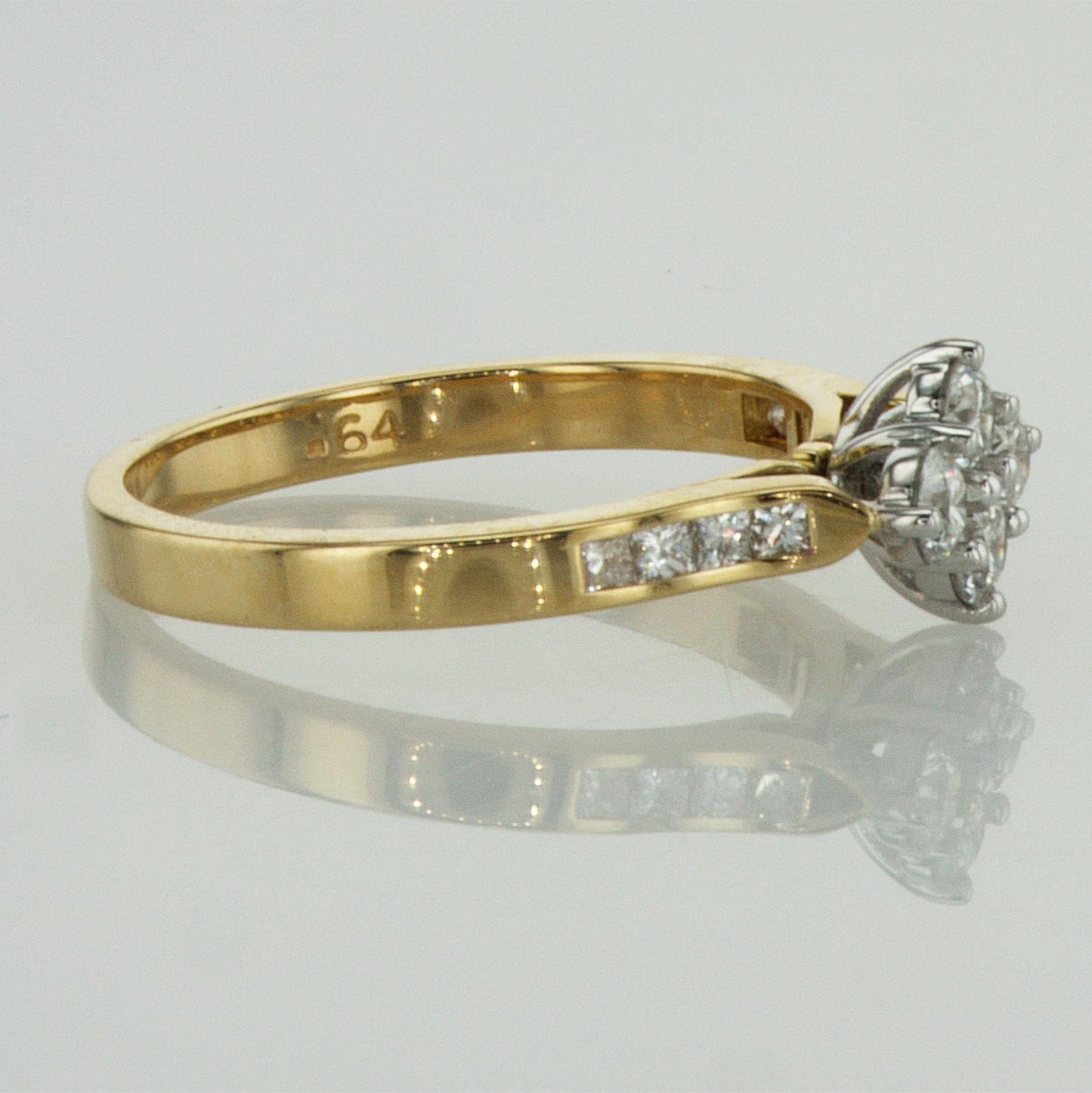 טבעת אירוסין פרחי יהלום 0.60 קראט